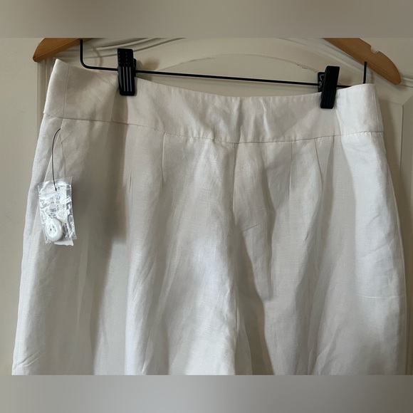 NEW! East 5th Rich White Linen Rayon Lined Trouser Pant Women’s size 8 - Picture 5 of 14